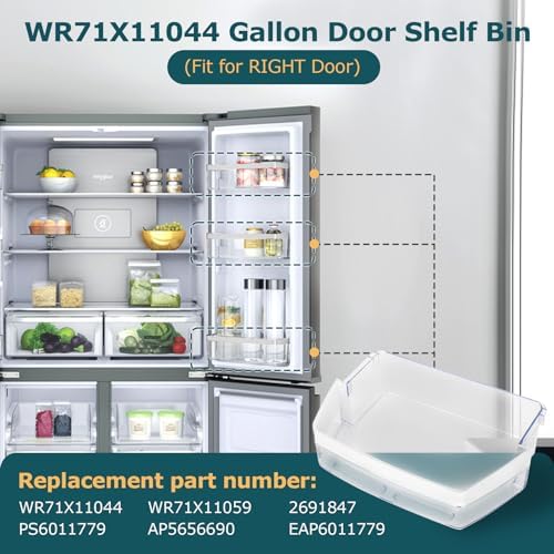 WR71X11044 WR71X11059 Refrigerator Door Shelf Bin (Right),Compatible