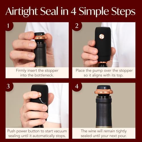 Electric Wine Preserver - Rechargeable Vacuum Saver With Airtight Seal