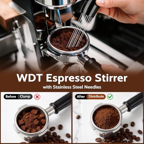 ENLOY 7 PCS Espresso Accessories, WDT Tool Espresso Machine Tamper