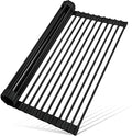 MERRYBOX Roll-Up Dish Drying Rack, 17.5" x 13", Black