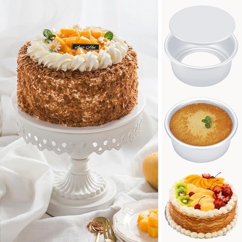 6 Inch Cake Pans Set of 4, Nonstick Aluminum Pans with 100 Parchment
