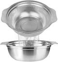 Stainless Steel Colander for Kitchen, 2.5QT Rice Washer Strainer with