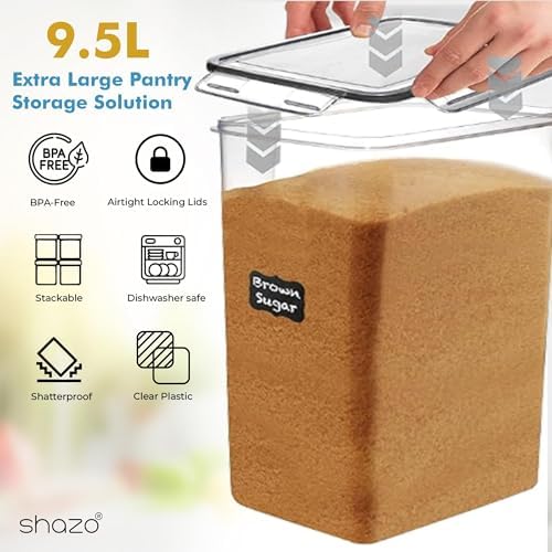 Shazo 2 PC 9.5L Extra Large Food Storage Containers