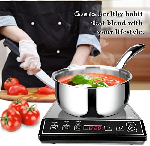 Duxtop Tri-Ply Stainless Steel Saucepan with Lid, 3 Qt Induction Pot