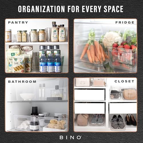 BINO | Plastic Organizer Bins, X-Small - 4 Pack | THE SOHO COLLECTION