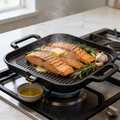 Cast Iron Grill Pan (11.8 x 9.8 inch)