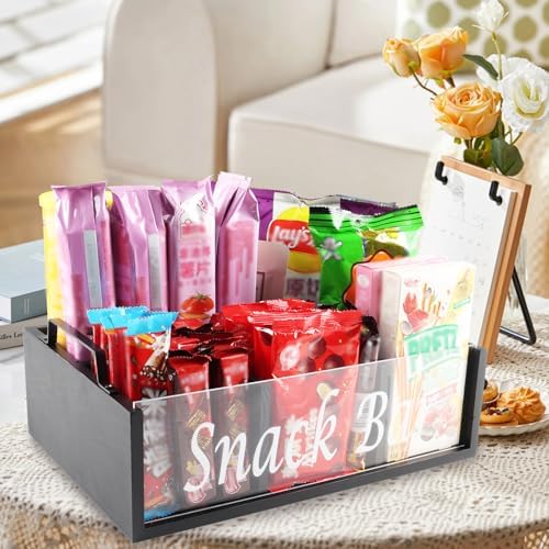 Snack Organizer for Countertop, 4 Compartments Snack Containers with