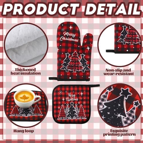 Fanfanwin 10 Pcs Christmas Kitchen Decor Set Kitchen Towels and Rugs