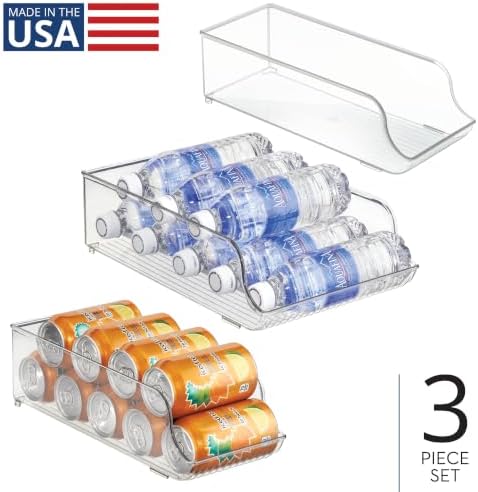 iDesign Water Bottle Organizer and Soda Can Dispenser for Refrigerator