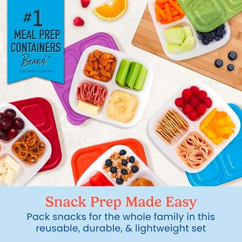 Bentgo Easyboxes 4-Compartment Snack Containers, 10-Pack