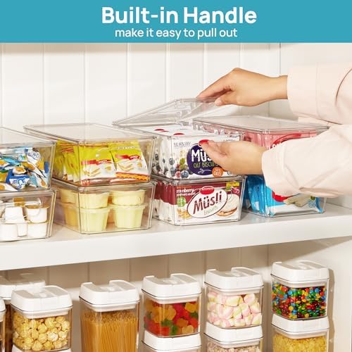 Vtopmart 8pcs Clear Stackable Storage Bins with Lids