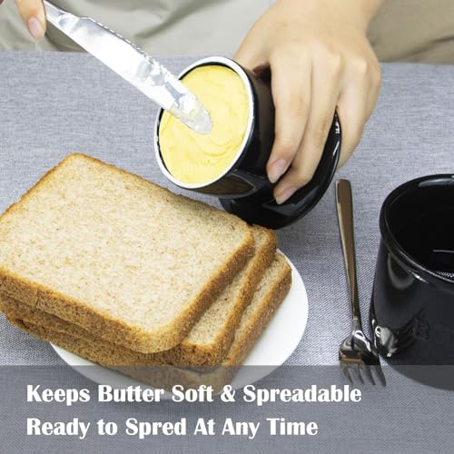 Ceramic Butter Crock, Airtight Butter Crock With Lid for Countertop