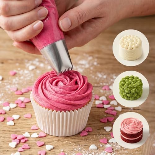 Extra Large Piping Tips, 3 PCS Big Piping Tips Stainless Steel Half