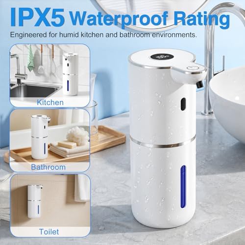 Fachixy Automatic Foaming Soap Dispenser Touchless, 6 Adjustable Level