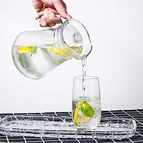 Glass Milk Bottles Acrylic Pitcher (2 L), Clear Iced Water Pitcher