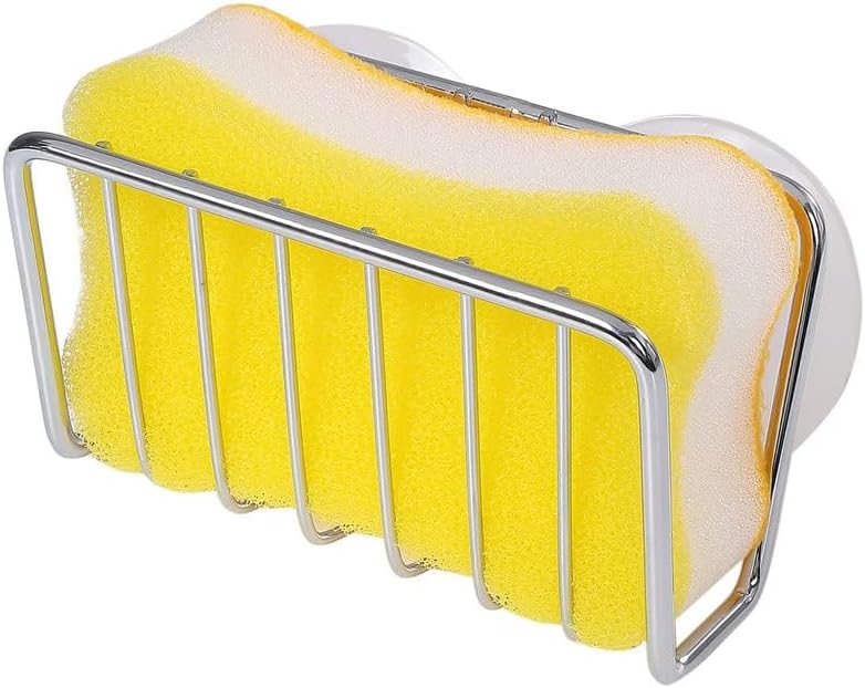Toplife Stainless Steel Sink Sponge Caddy, Silver
