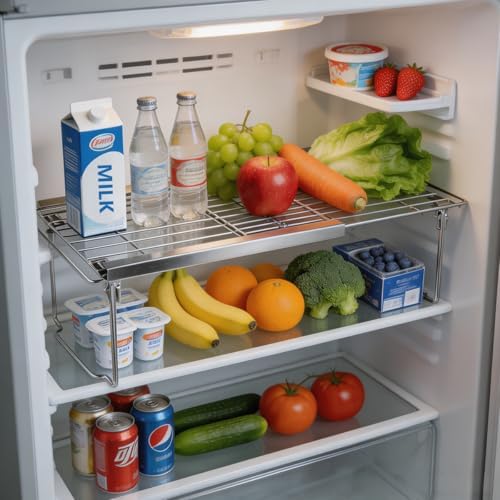 Orgneas Expandable Freezer Shelf Cooler Shelf Organizer 15.8"-22"