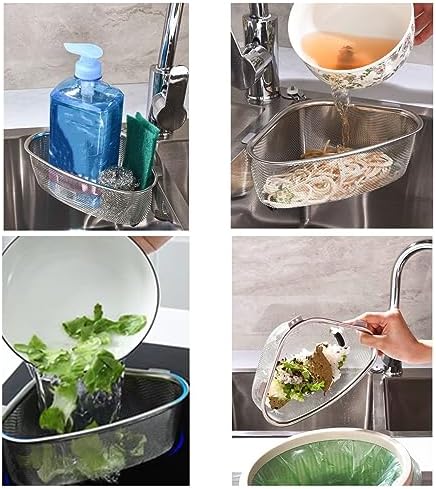 Kitchen Triangle Sink Strainer, Stainless Steel, Silver