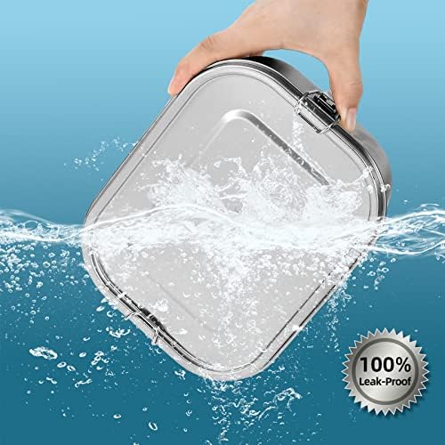 Stainless Steel 5-Compartment Bento Lunch Box, 1400ML