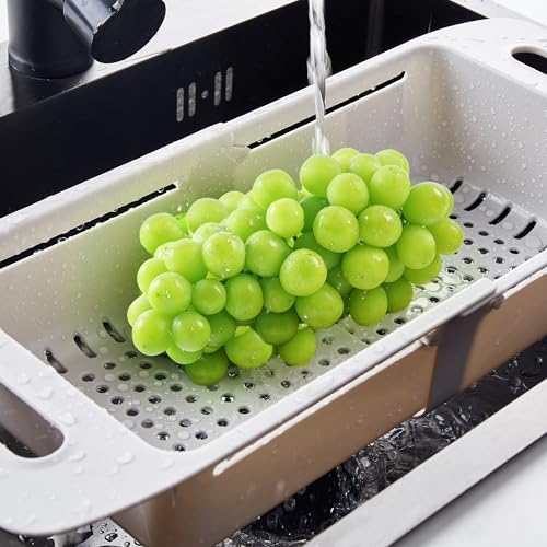VECELO Expandable Over the Sink Colander Strainer Basket, Kitchen