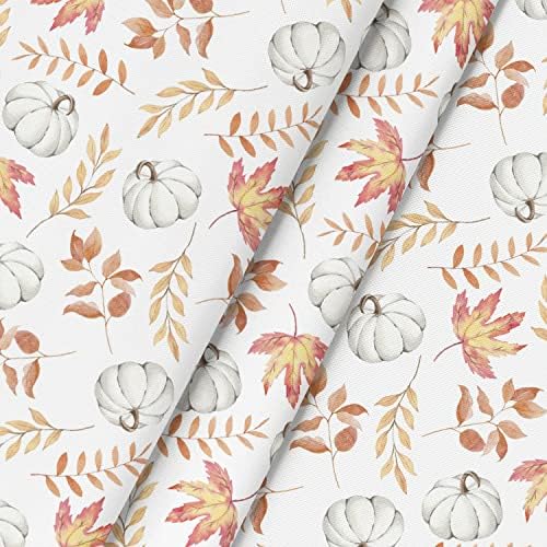Horaldaily Fall Tablecloth 60 x 60 Inch Round Thanksgiving Orange Leaf