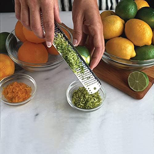 Microplane All-Stainless Steel Lemon Zester Tool, Blade made in the