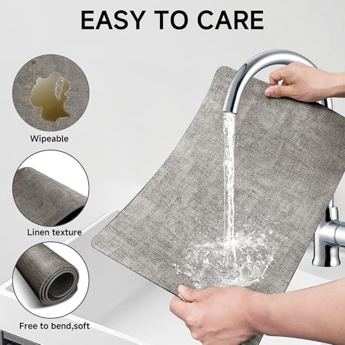 Faux Leather Vinyl Placemats Set of 6 Wipeable Heat Resistant Place