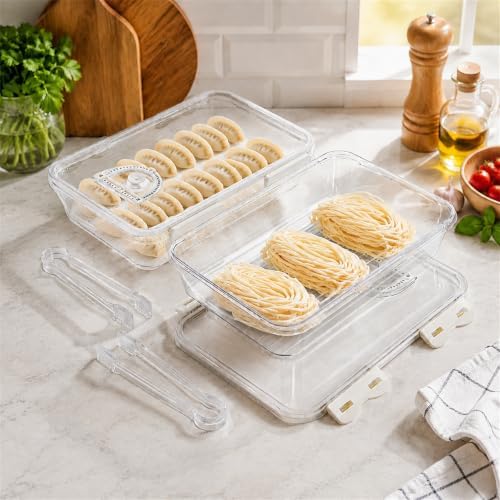 Okllen 2 Pack Bacon Container for Refrigerator, Plastic Cheese & Deli