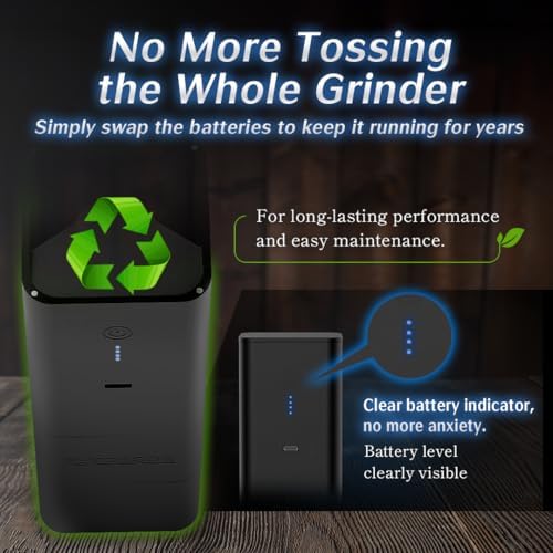 A2 Portable Electric Burr Coffee Grinder, Black