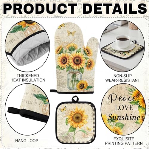 10 Pack Kitchen Decor and Accessories Set, Sunflower Fall