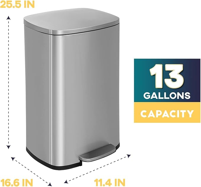 13 Gallon/50 L Garbage Can Kitchen Trash Can - Image 8