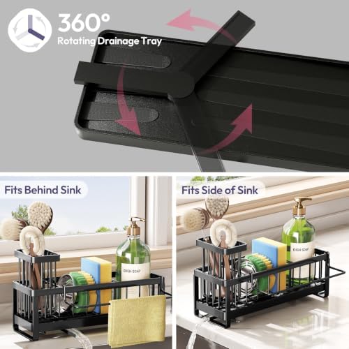 SWTYMIKI Stainless Steel Sink Caddy, Black