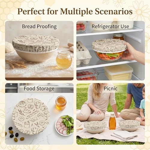 Britimes Beeswax Bowl Covers, 2 Pack