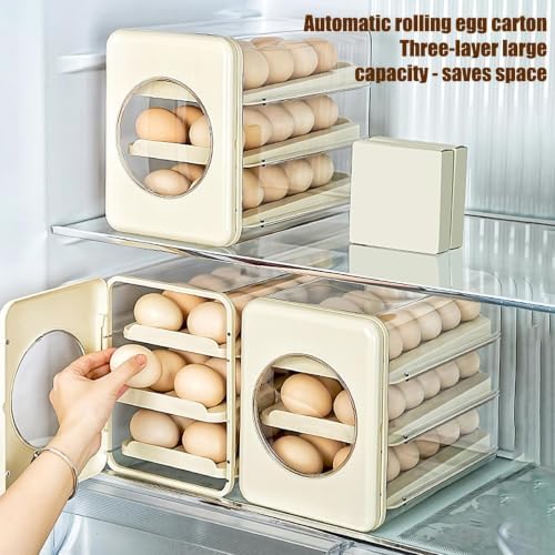 Rolling Egg Dispenser for Refrigerator Clear Sloped Track Sorter