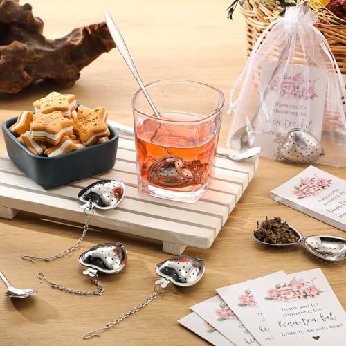 Qinyoung 50 Sets Bridal Shower Tea Party Favors for Guests, Silver