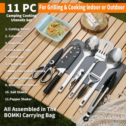 Evanda 10 Piece Stainless Steel Camping Utensil Set