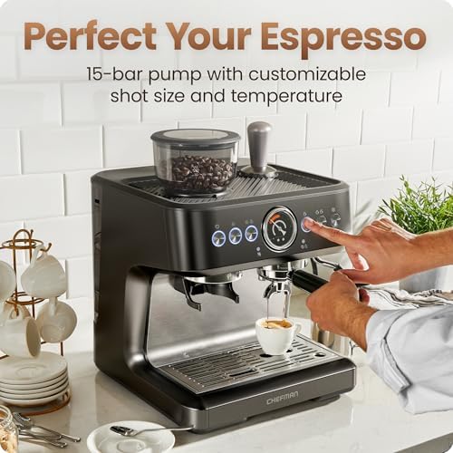 Chefman Crema Deluxe Espresso Machine with Double Boiler