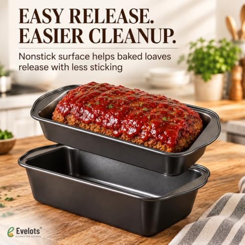 Evelots Meatloaf Pan-Drains Fat-Non Stick-Cooking/Baking-More Flavor-2