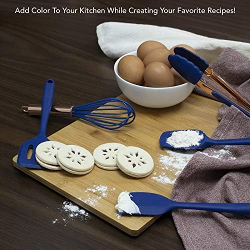 COOK WITH COLOR Silicone Cooking Utensils Set, Mini, Navy