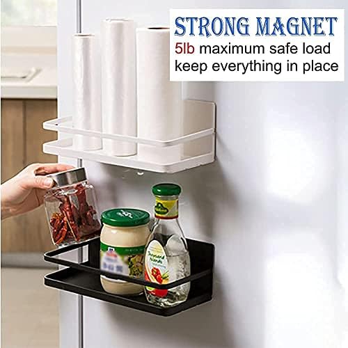 Magnetic Spice Rack for Refrigerator, 2 Pack, White