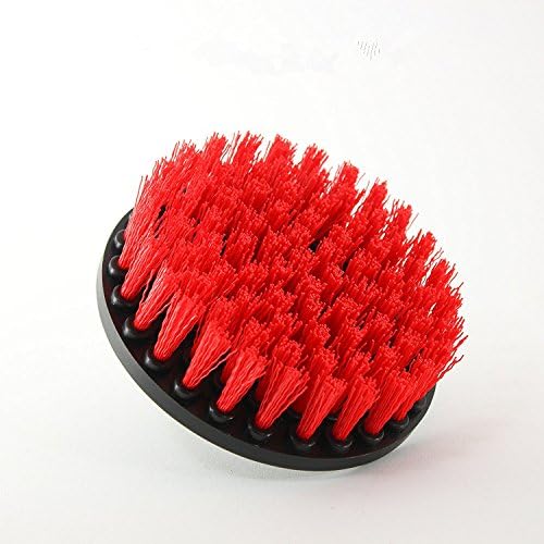 Drill Brush 2PCS, 5″ Stiff Red Nylon Bristle Attachments