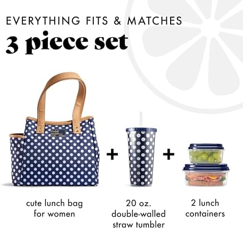 Fit & Fresh Westerly Lunch Bag, Navy Dot