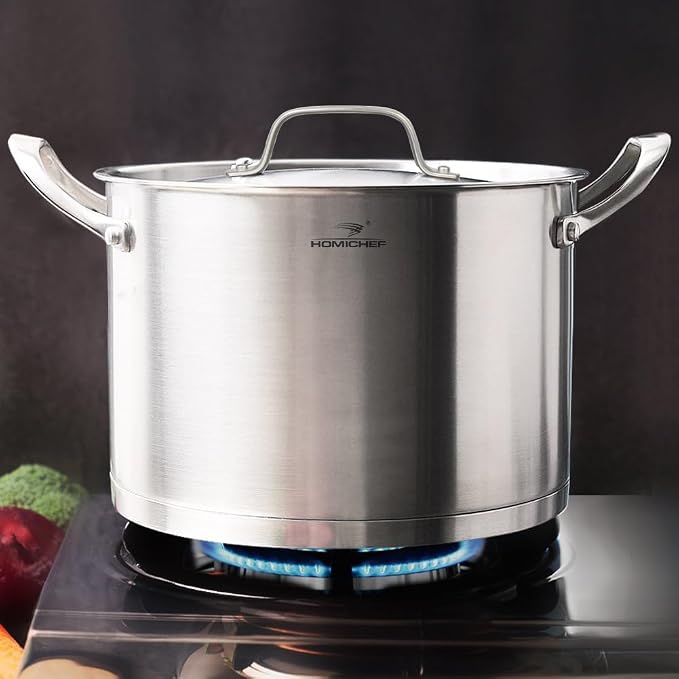 HOMI CHEF HEAVY ECOLOGICAL NICKEL FREE Stainless Steel Stock Pot 8QT - Image 2
