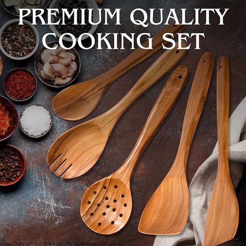 6-Piece Teak Wood Cooking Utensil Set