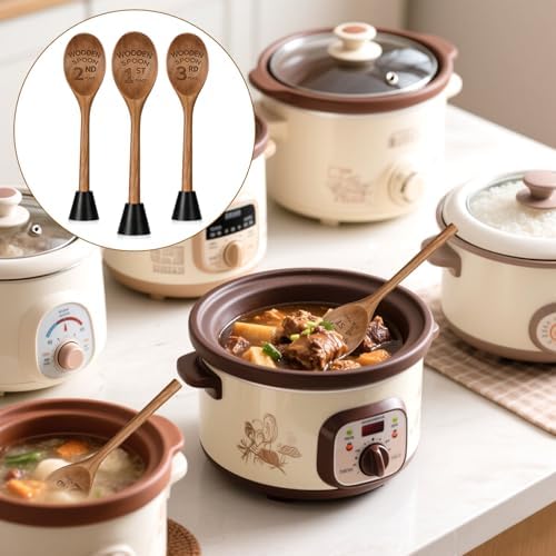 Ptwola 3PCS Wooden Spoon Award Trophies Set 6.93"L Funny Chili Cook