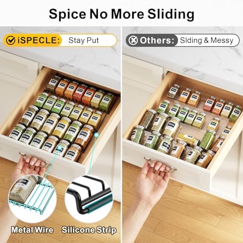 iSPECLE Spice Drawer Organizer - See Every Spice & Grab Quickly
