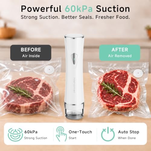 Mehomeli Vacuum Sealer Set with 3 Glass Containers, 30 Bags