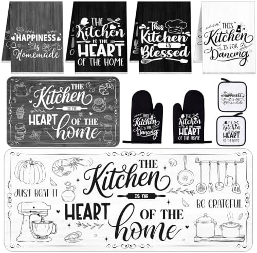 Haull 10 Pcs Black White Kitchen Decor and Accessories Set