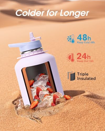 Coolflask Half Gallon Water Bottle Insulated Stainless Steel with