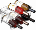 Plastic Stackable Wine Rack for Refrigerator, 2 Tier Large Capacity